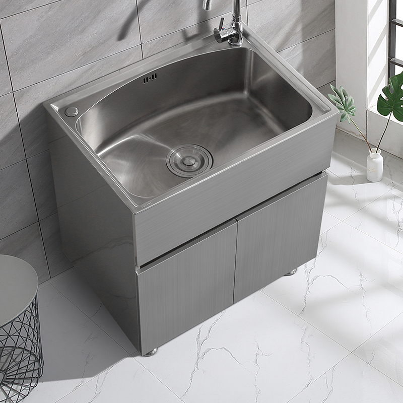 Stainless Steel Sink Cabinet Balcony Cabinet Laundry Sink Washbasin Cabinet Floor-Standing Bathroom Cabinet Single and Double Sink Laundry Cabinet Stainless Steel Sink Cabinet Balcony Cabinet Laundry Sink Washbasin Cabinet Floor-Standing Bathroom Cabinet Single and Double Sink Laundry Cabinet