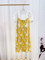 Pregnancy color 201 summer high quality special price beautiful and comfortable cotton silk suspenders two-piece can breastfeeding pregnant women dress