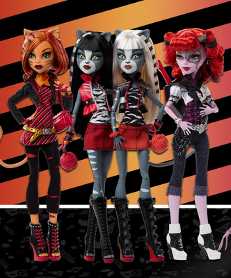 Monster High Monster High Первое поколение Новое издание Каменная статуя Венеры Двойной серый кот Bad Cat Phantom Genuine
