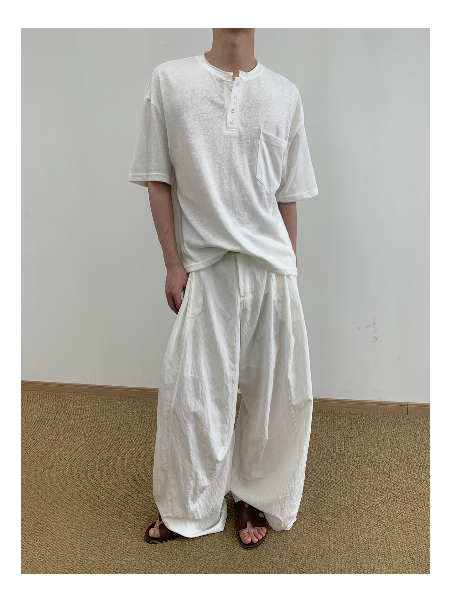 MION Henley Neck Relaxed Tee