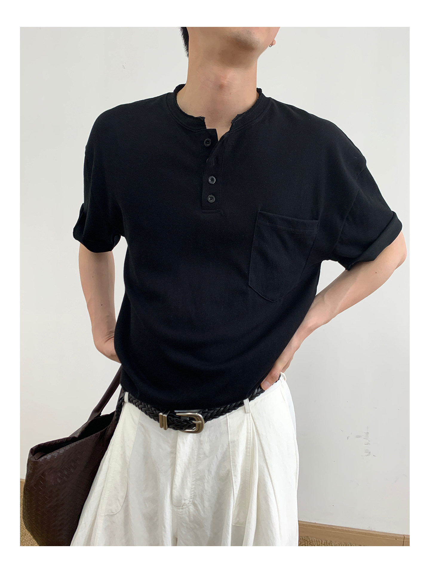 MION Henley Neck Relaxed Tee