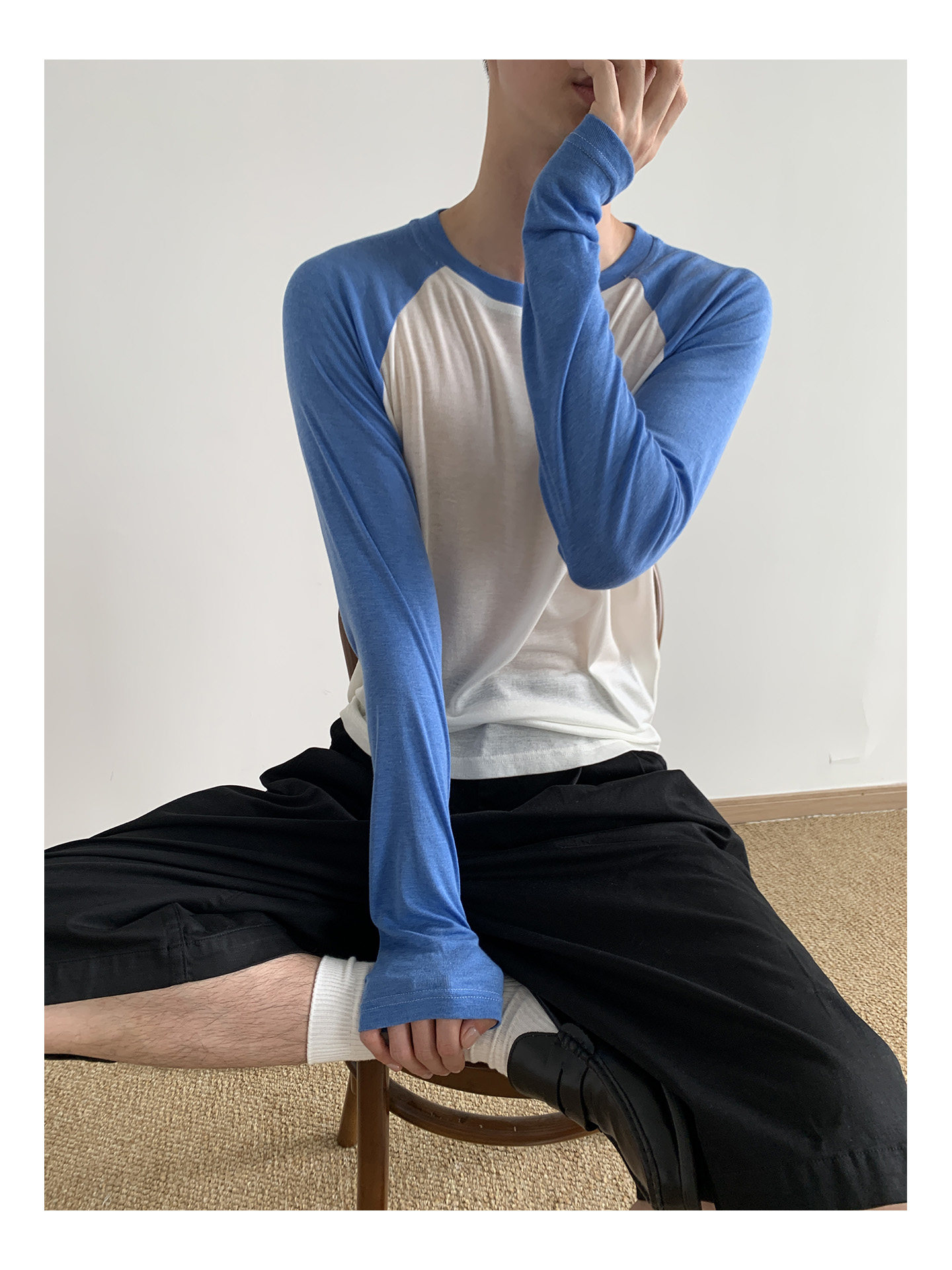 MION Cropped Raglan-Sleeve Crewneck Tee