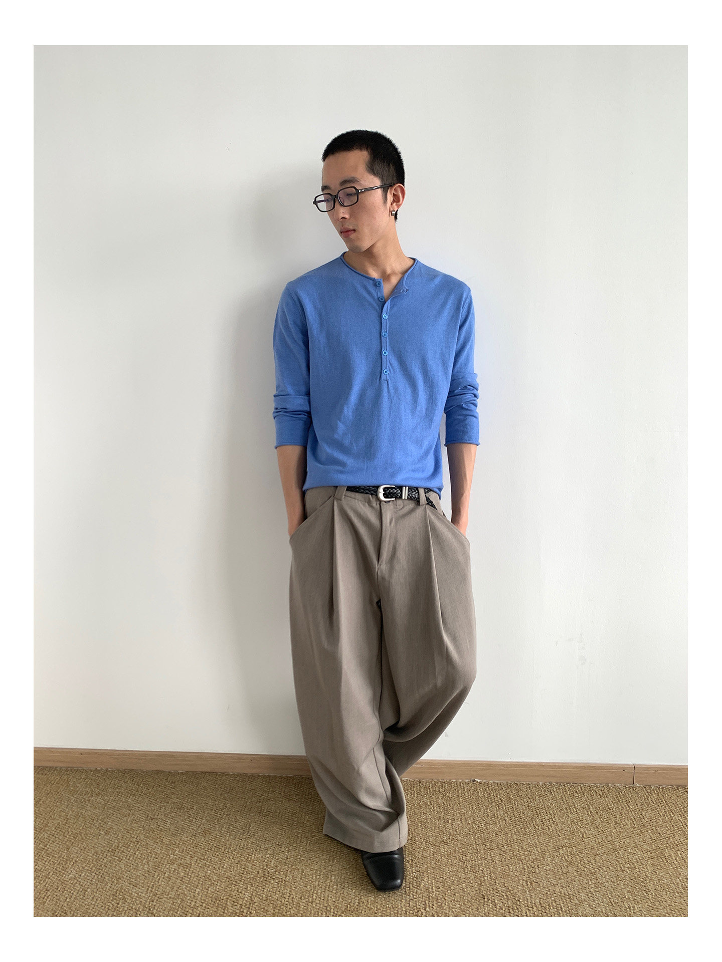 MION Henley Knit Sweater