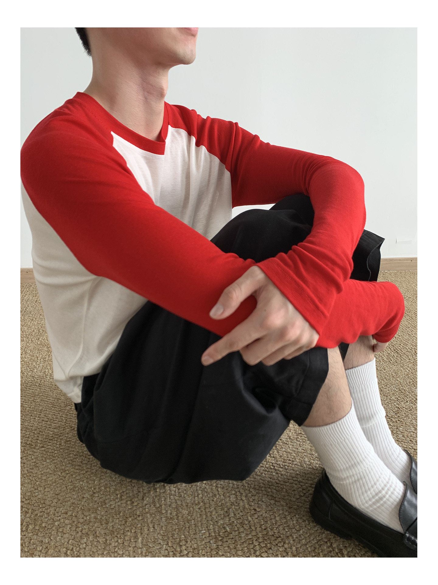 MION Cropped Raglan-Sleeve Crewneck Tee