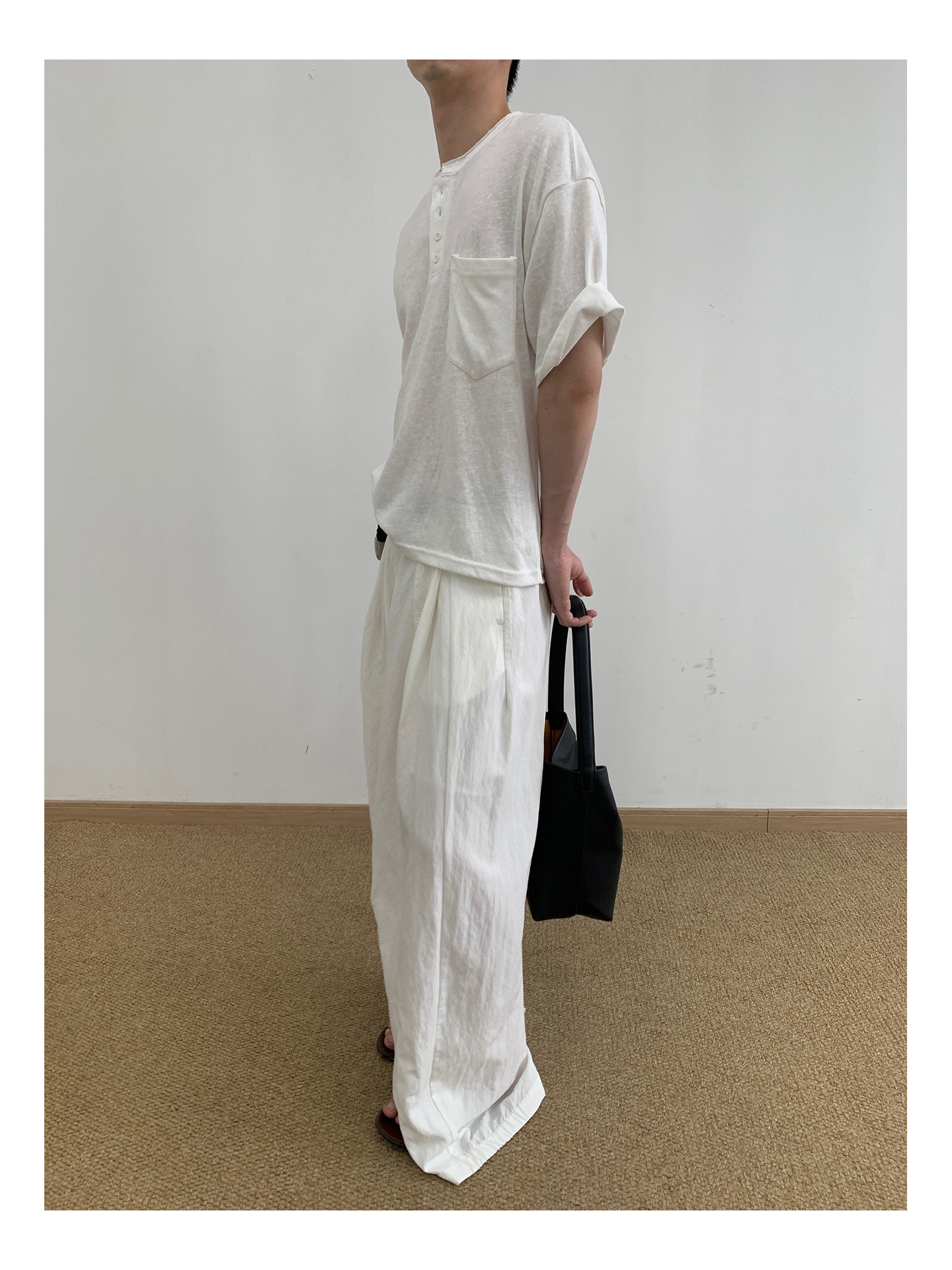 MION Henley Neck Relaxed Tee