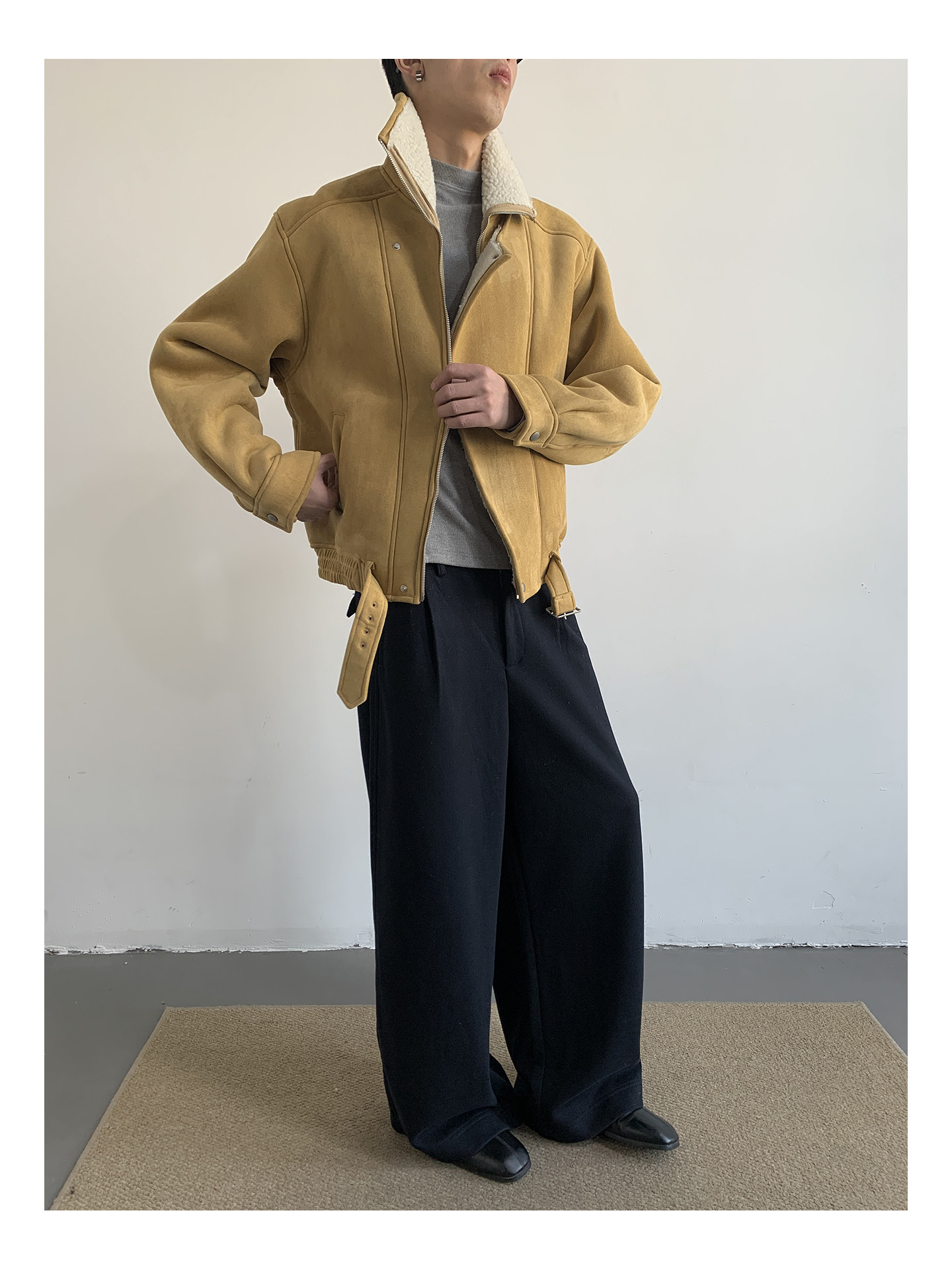 MION Fur-Lined Cropped Coat