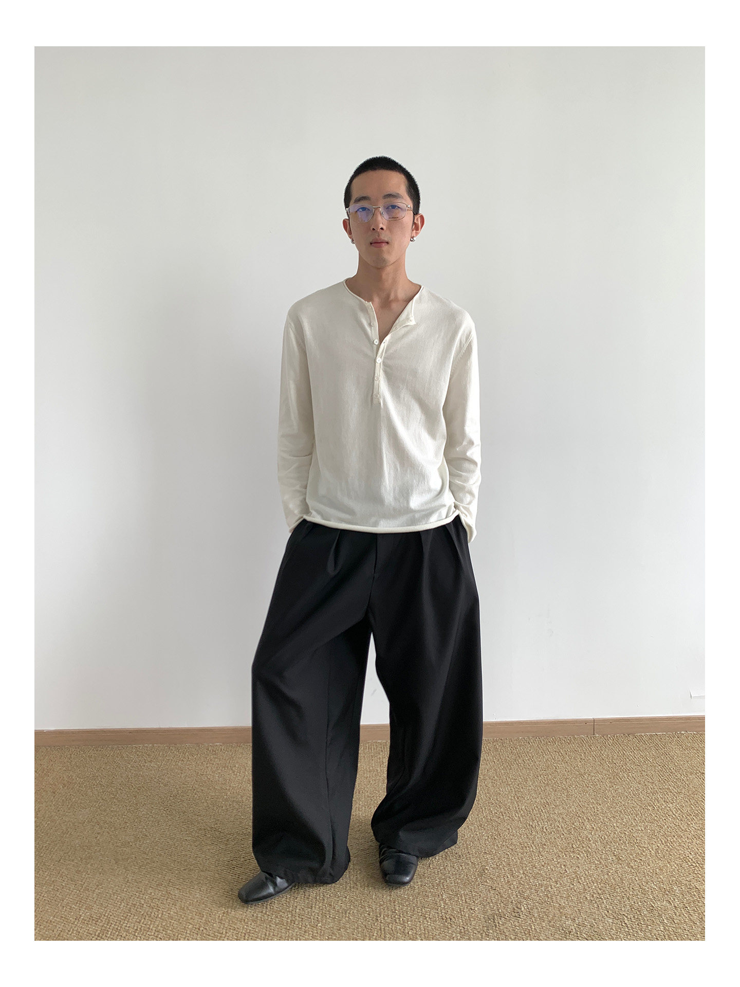 MION Henley Knit Sweater