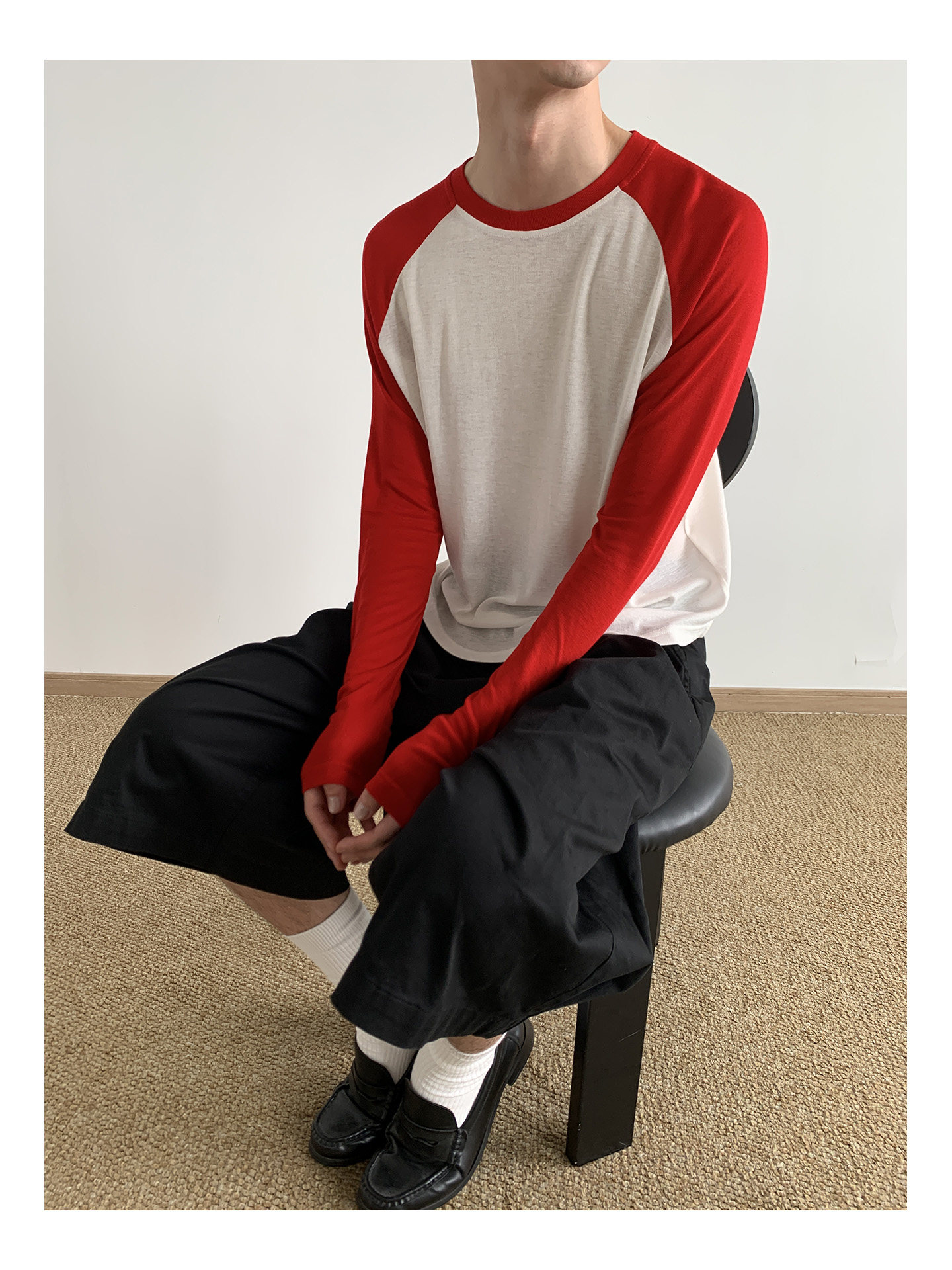MION Cropped Raglan-Sleeve Crewneck Tee