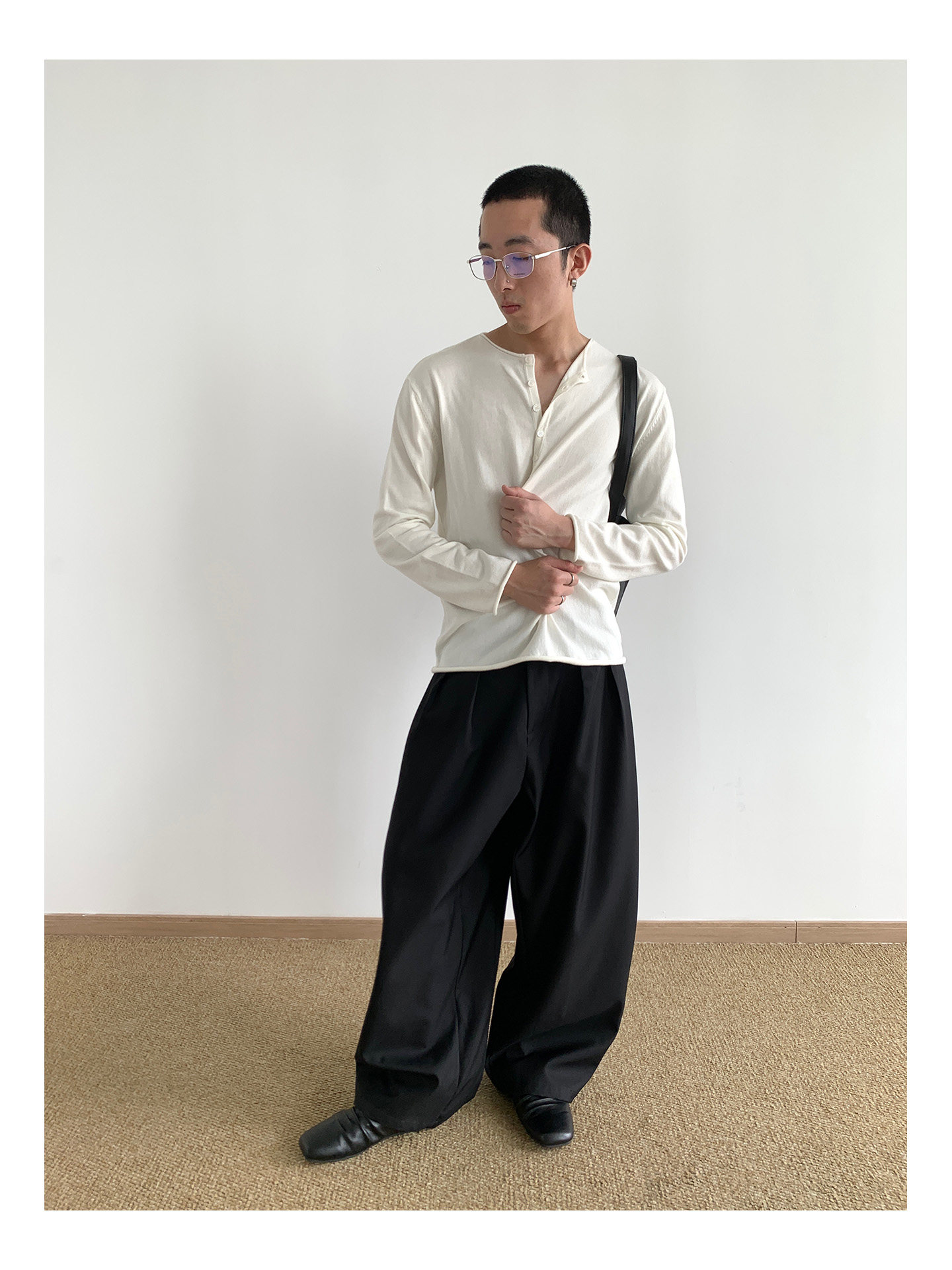MION Henley Knit Sweater