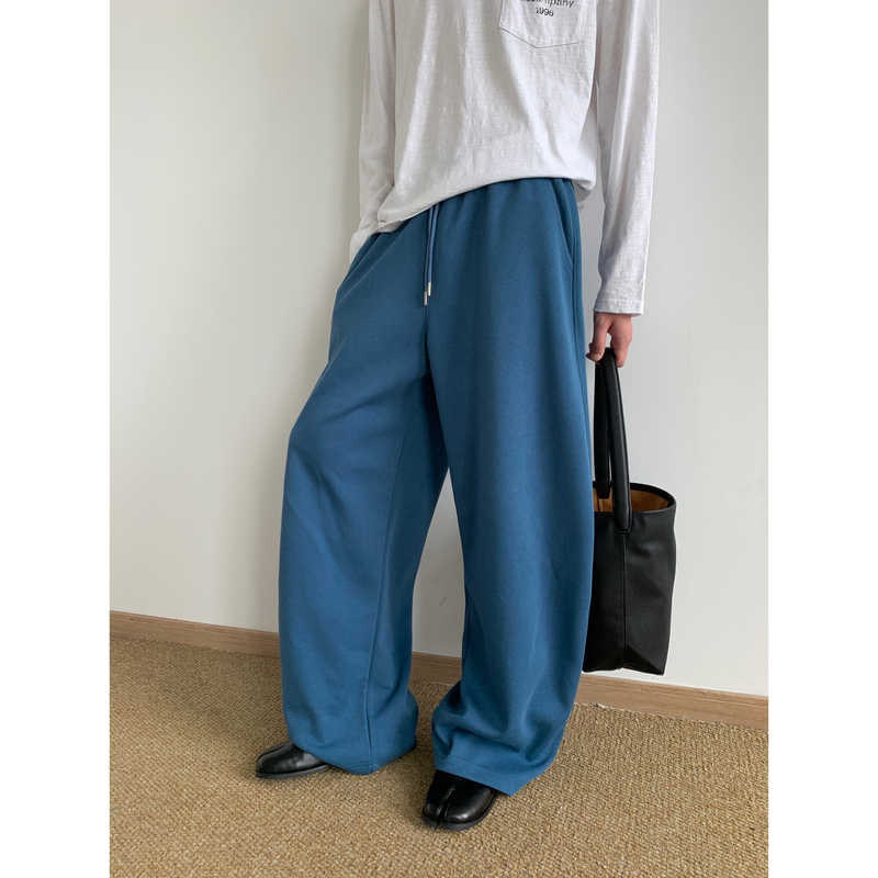 Mion Daily Series Casual Heavyweight Sweatpants Loose Wide-Leg Sports Pants Elastic Waist Casual Pants for Men and Women
