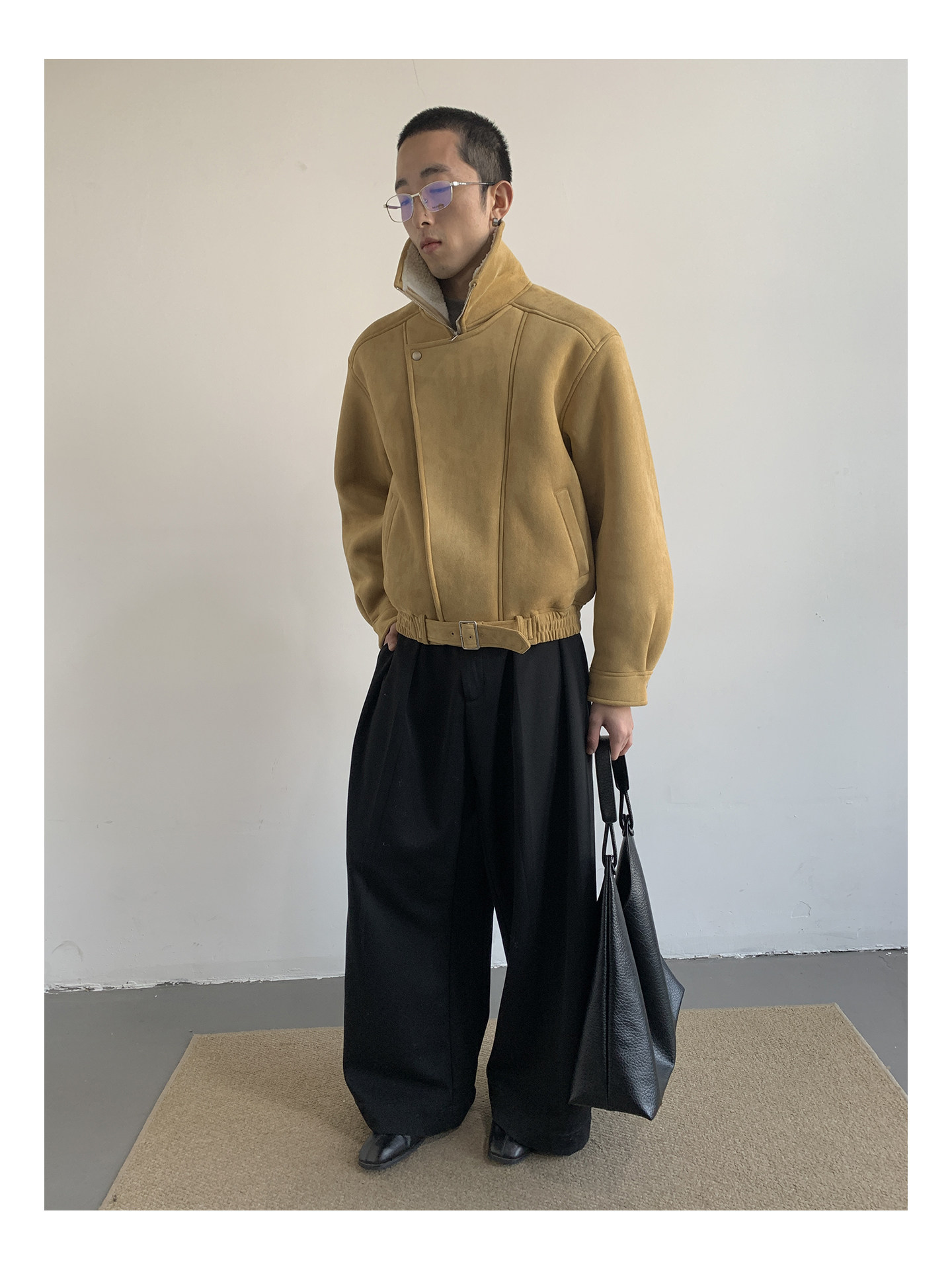MION Fur-Lined Cropped Coat