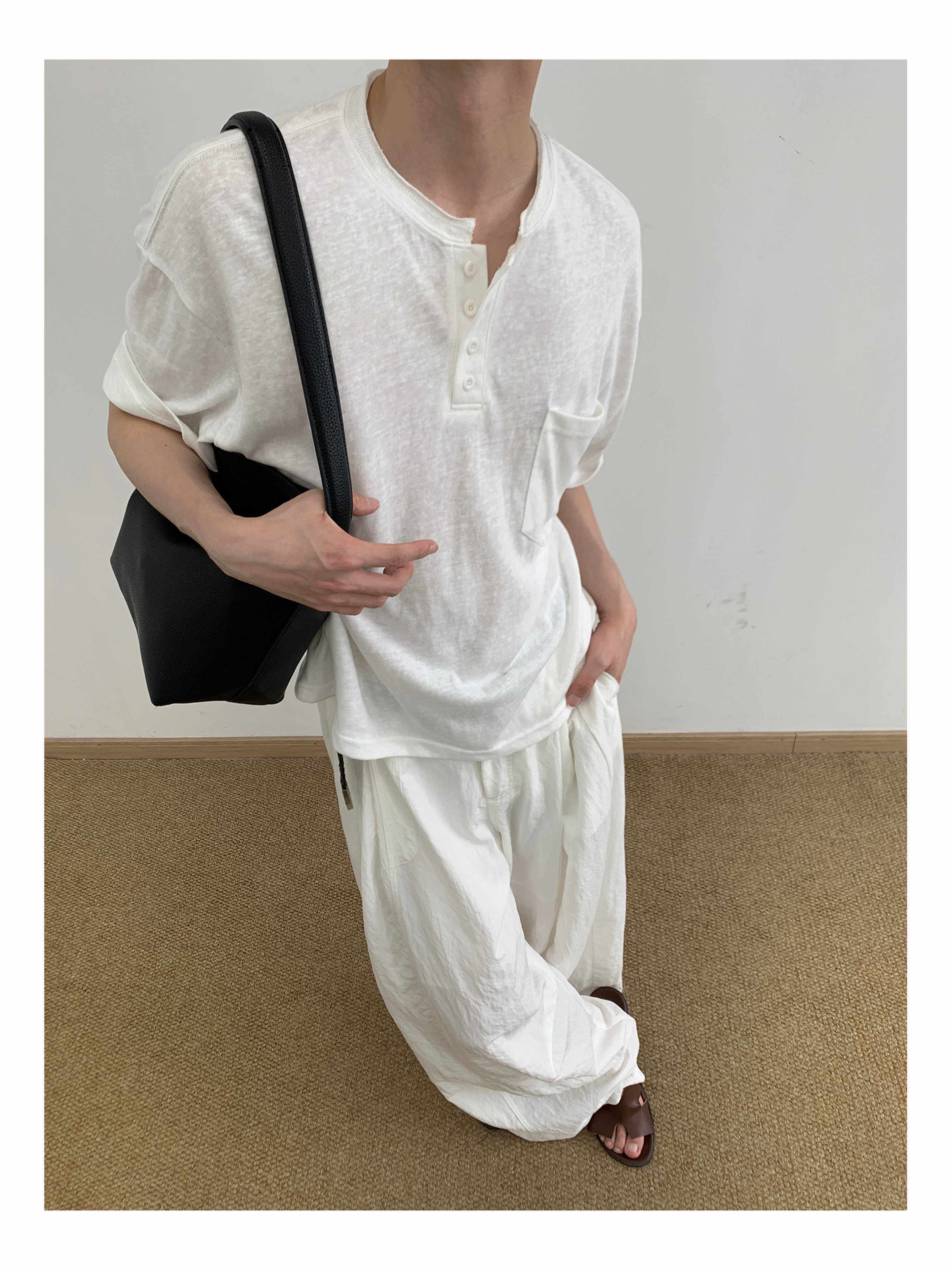 MION Henley Neck Relaxed Tee