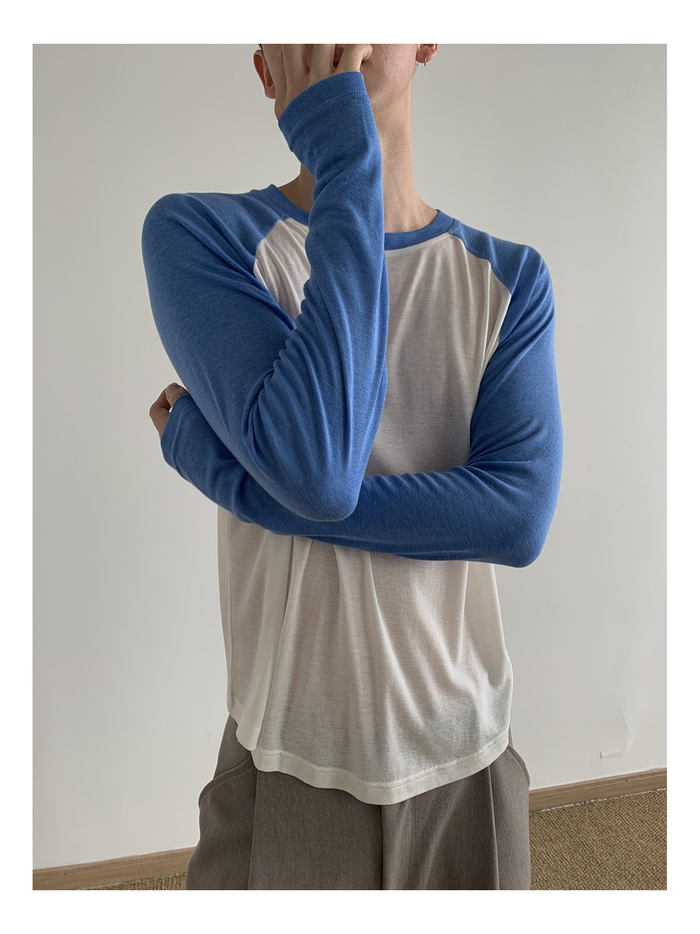 MION Cropped Raglan-Sleeve Crewneck Tee
