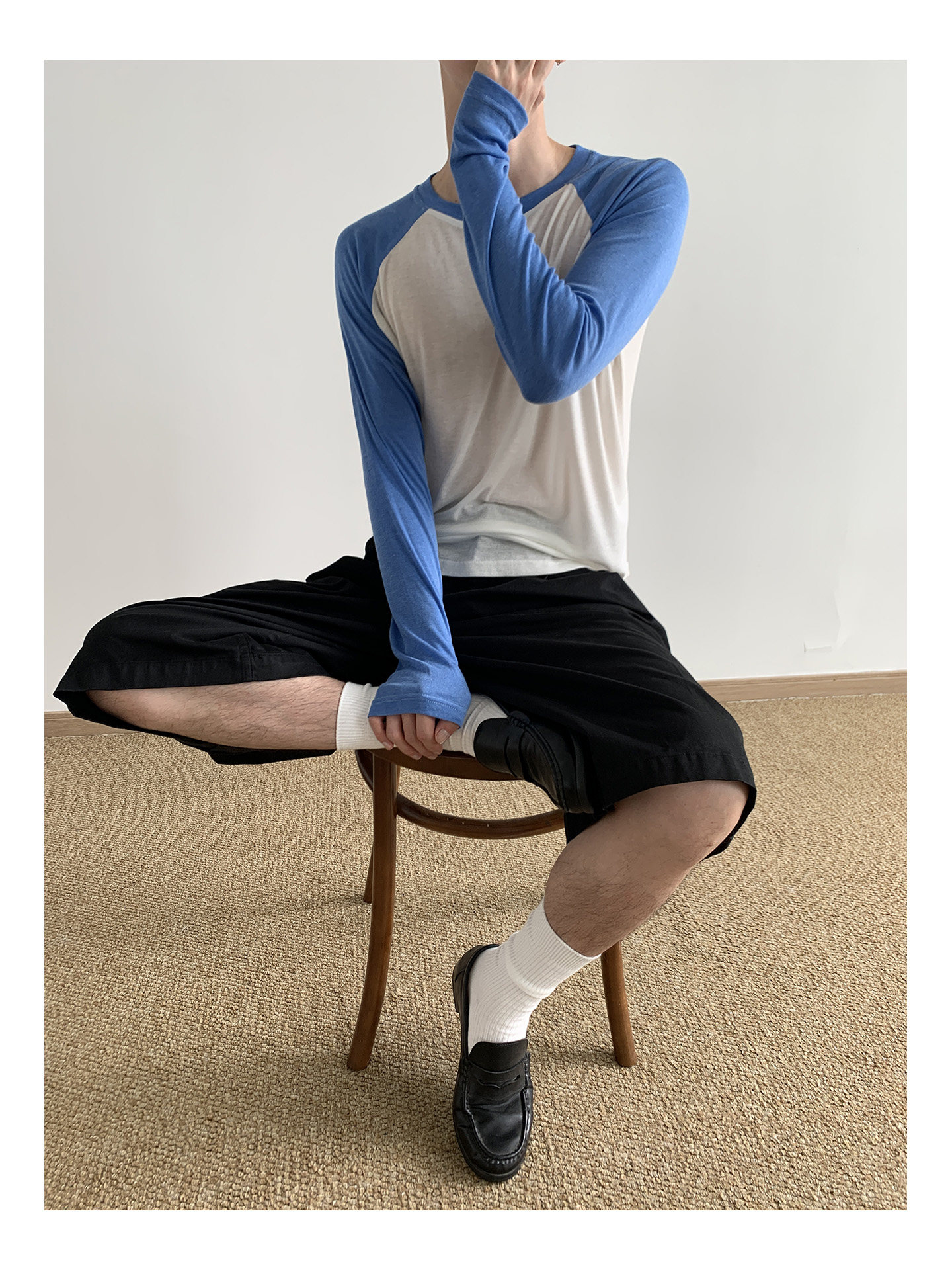 MION Cropped Raglan-Sleeve Crewneck Tee