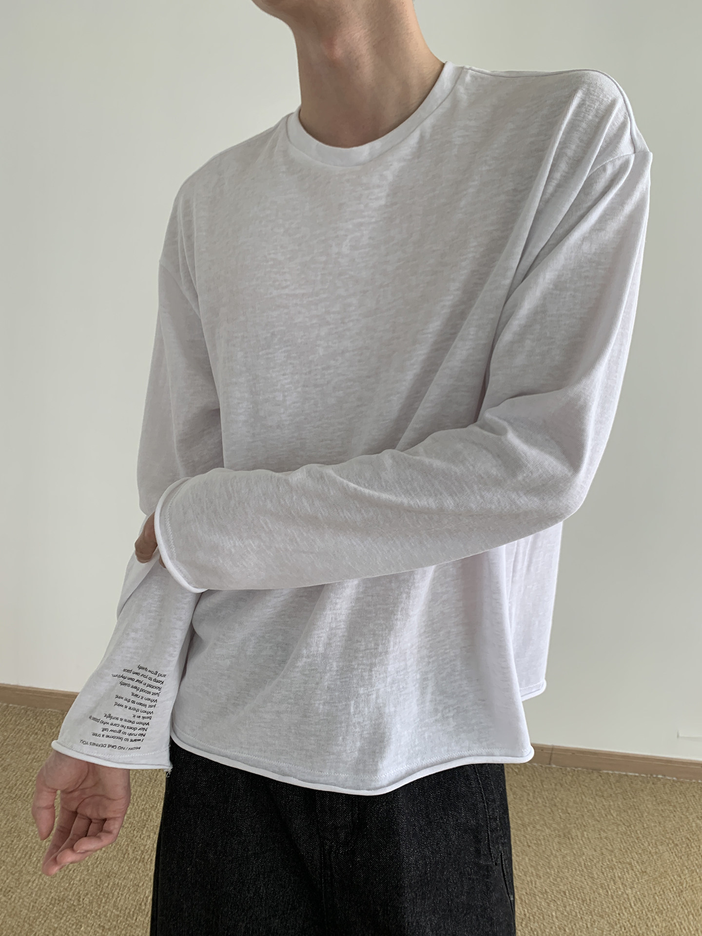 MION Relaxed Slub Cotton Long-Sleeve Tee