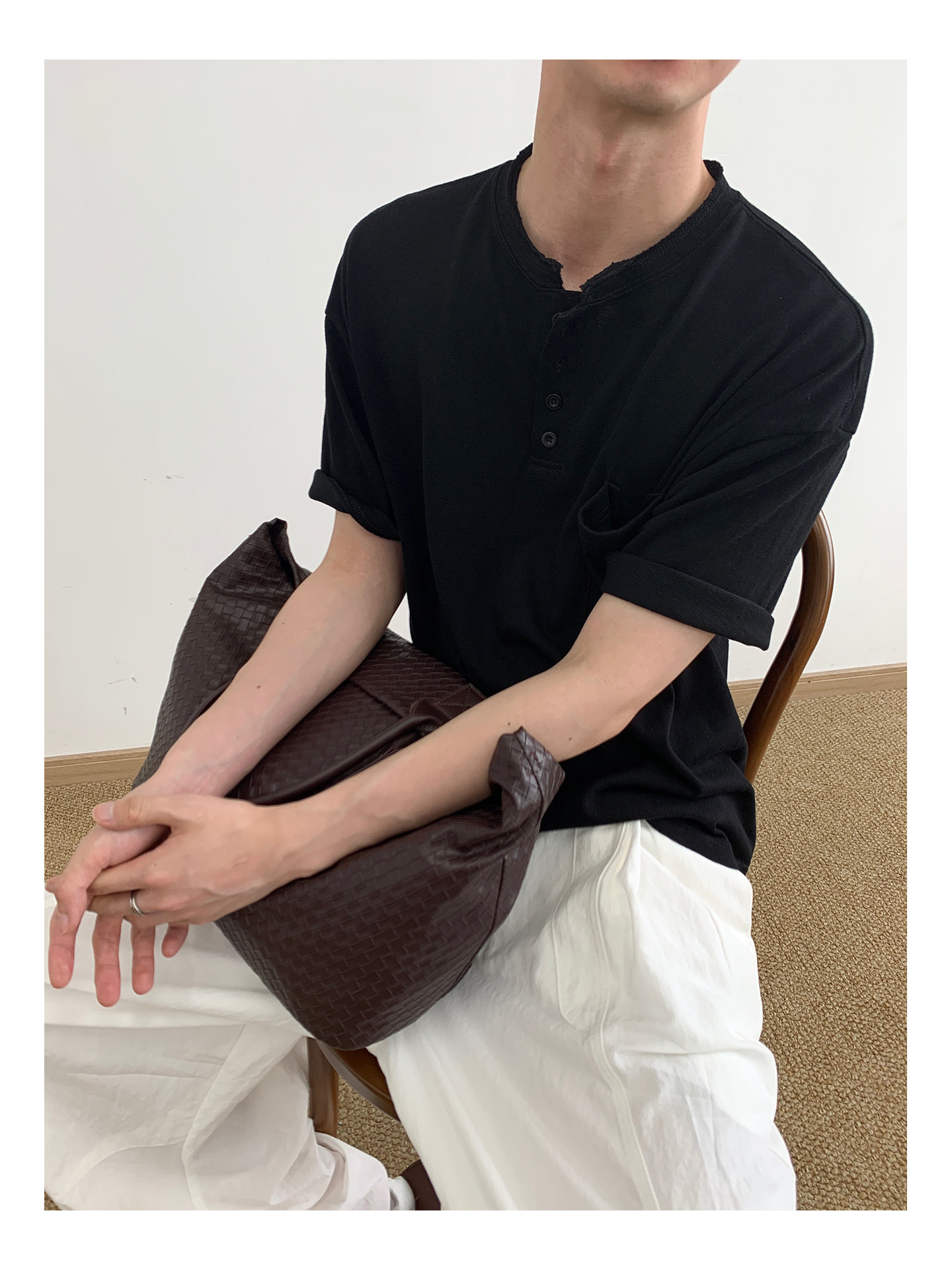 MION Henley Neck Relaxed Tee