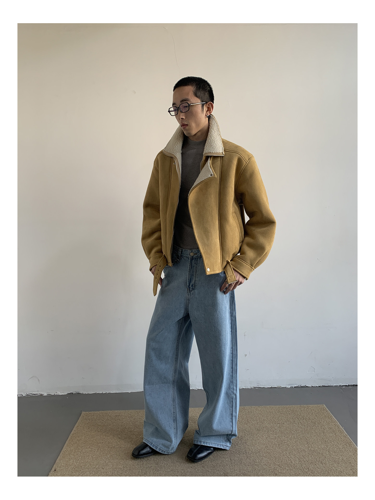 MION Fur-Lined Cropped Coat