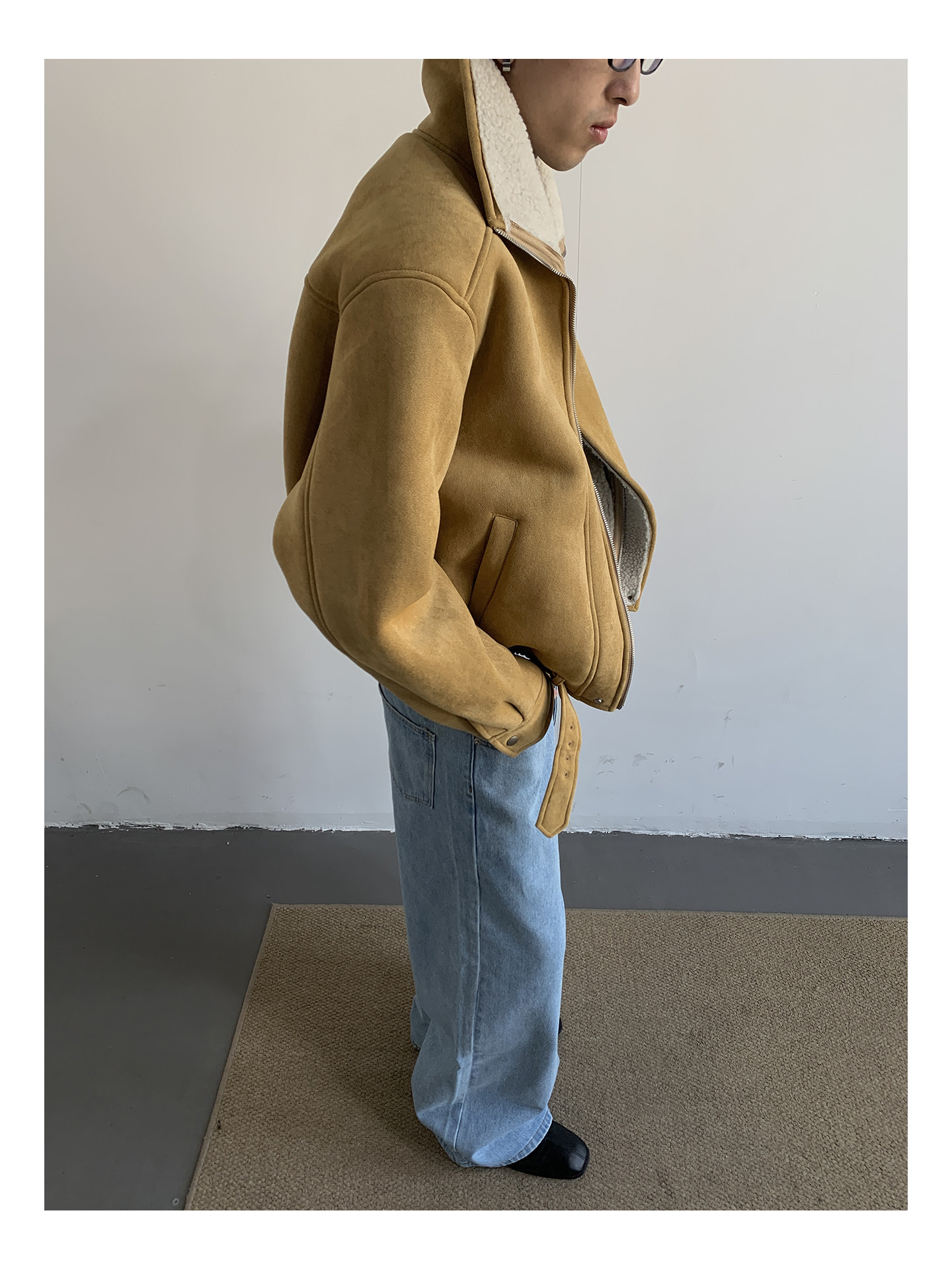MION Fur-Lined Cropped Coat