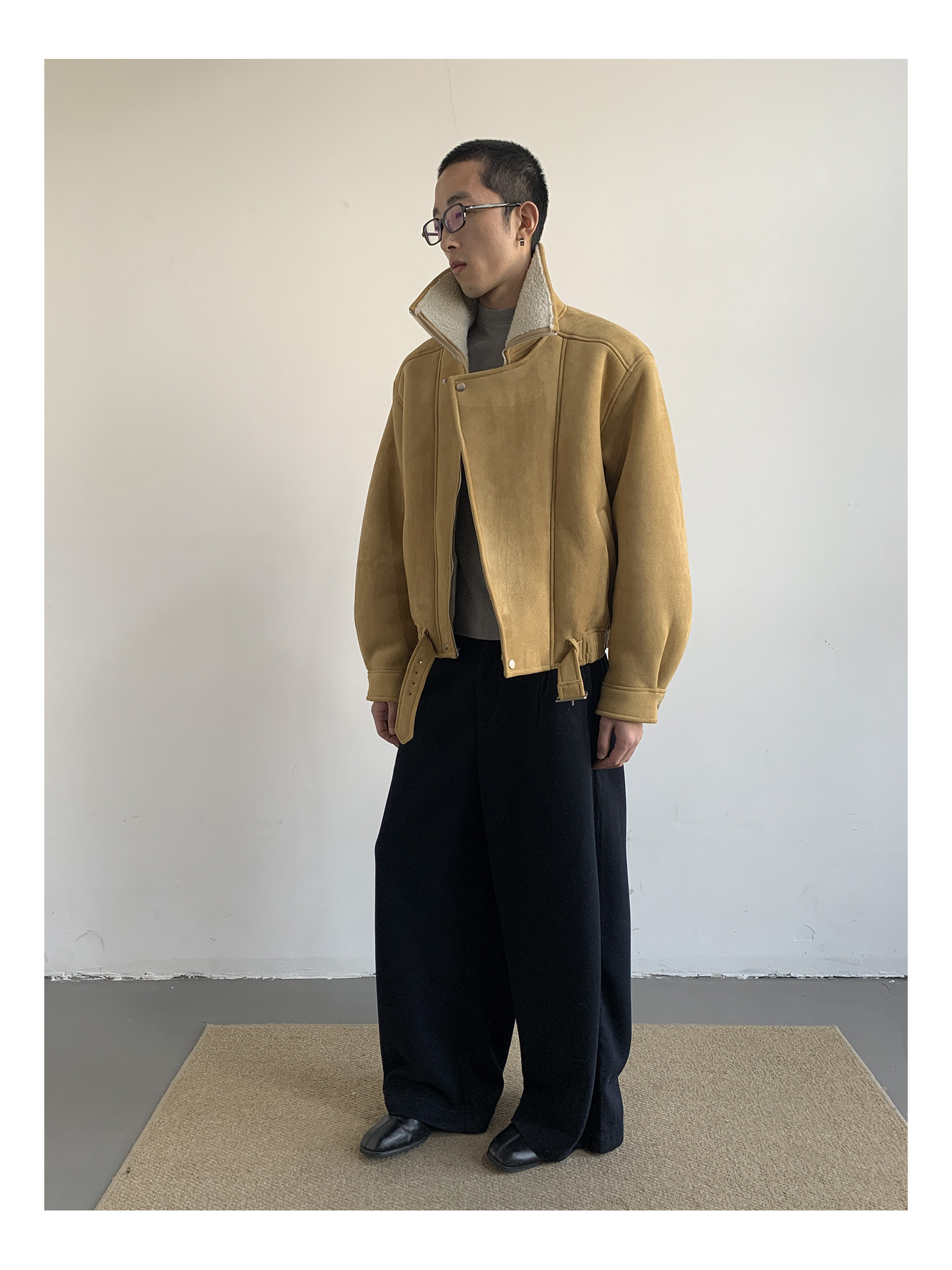 MION Fur-Lined Cropped Coat