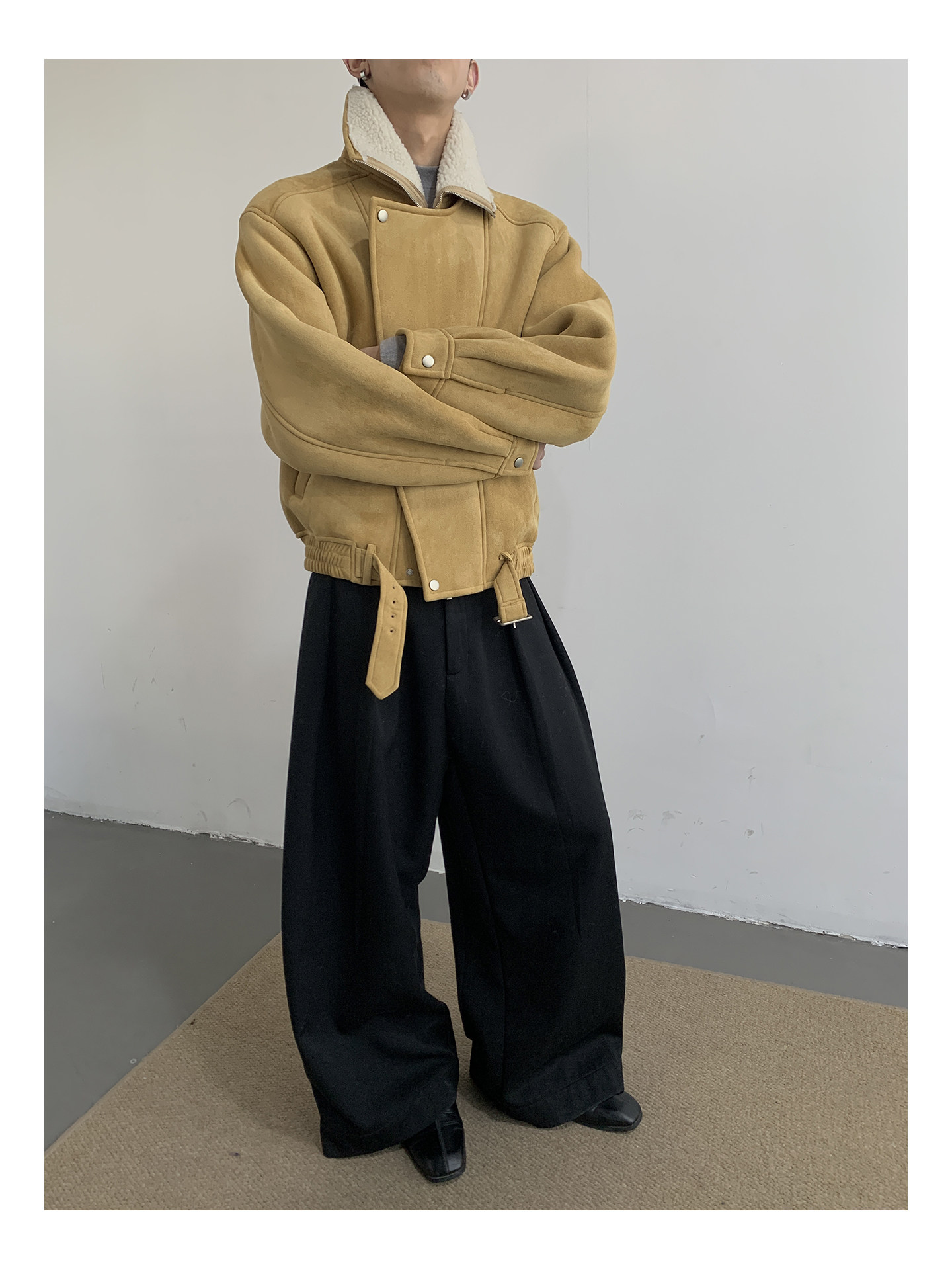 MION Fur-Lined Cropped Coat