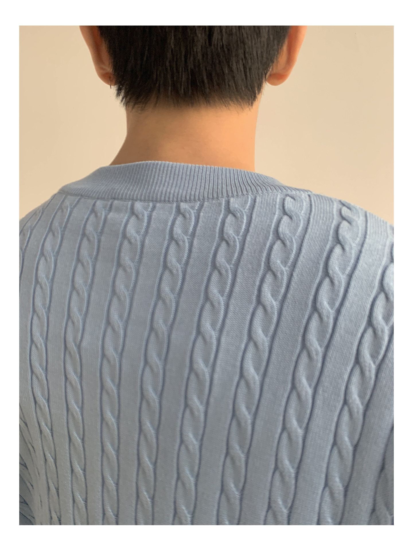 MION Cable-Knit Button-Up Cardigan