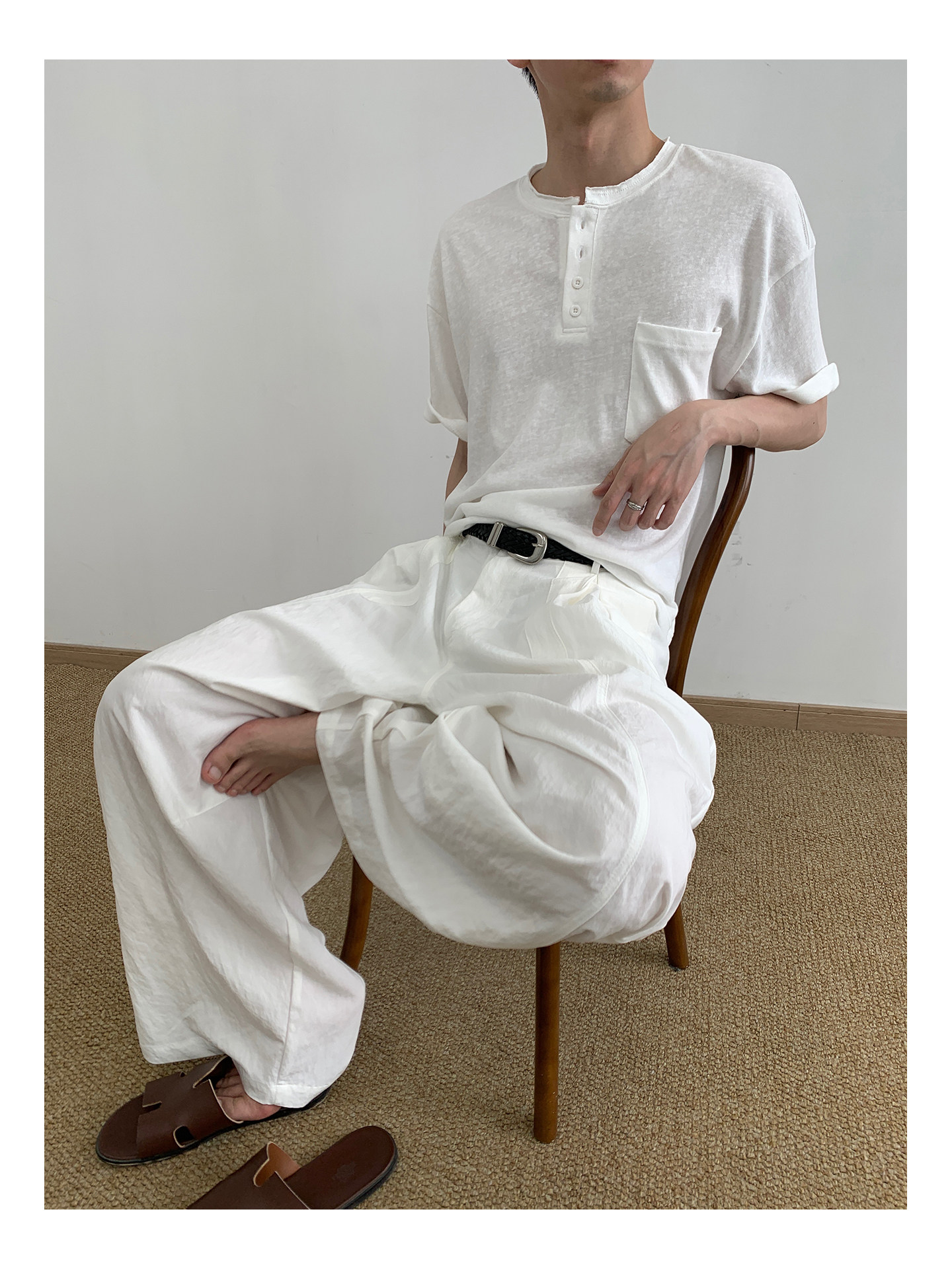 MION Henley Neck Relaxed Tee