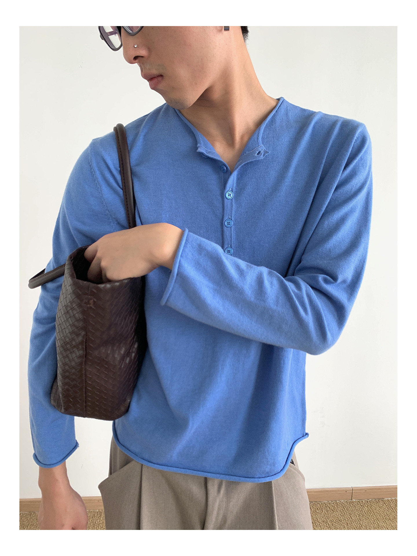 MION Henley Knit Sweater