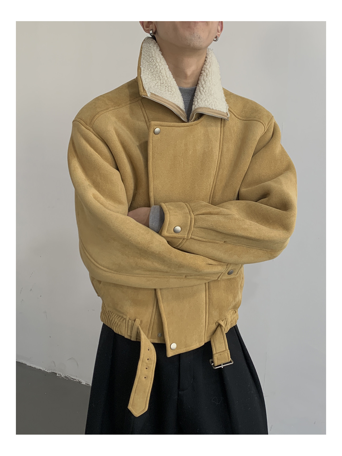 MION Fur-Lined Cropped Coat
