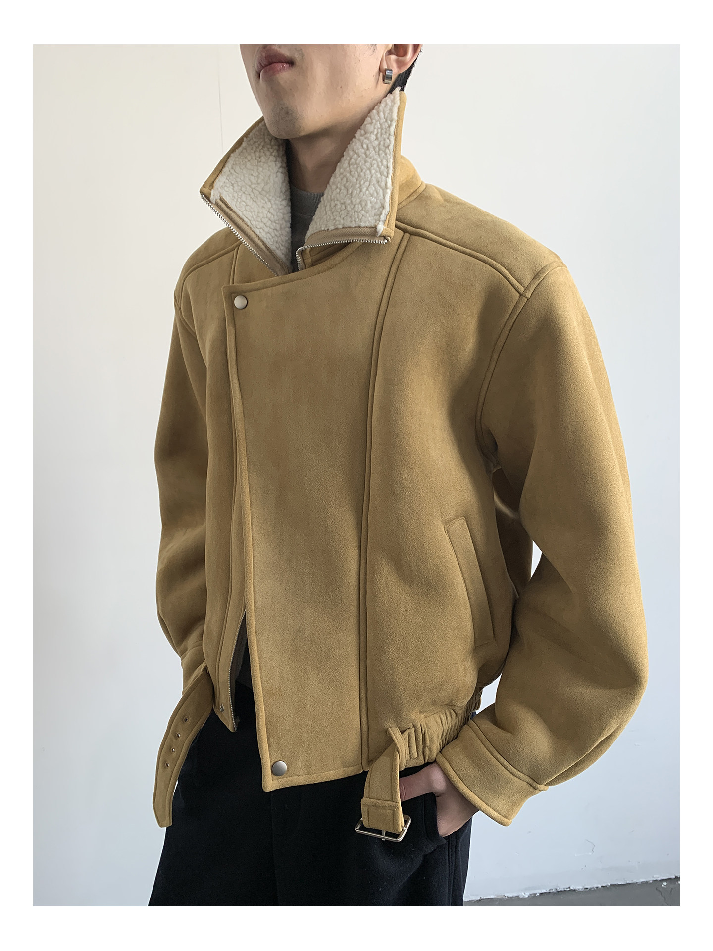 MION Fur-Lined Cropped Coat