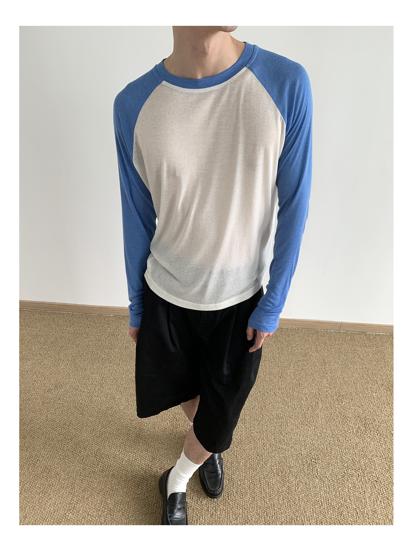 MION Cropped Raglan-Sleeve Crewneck Tee