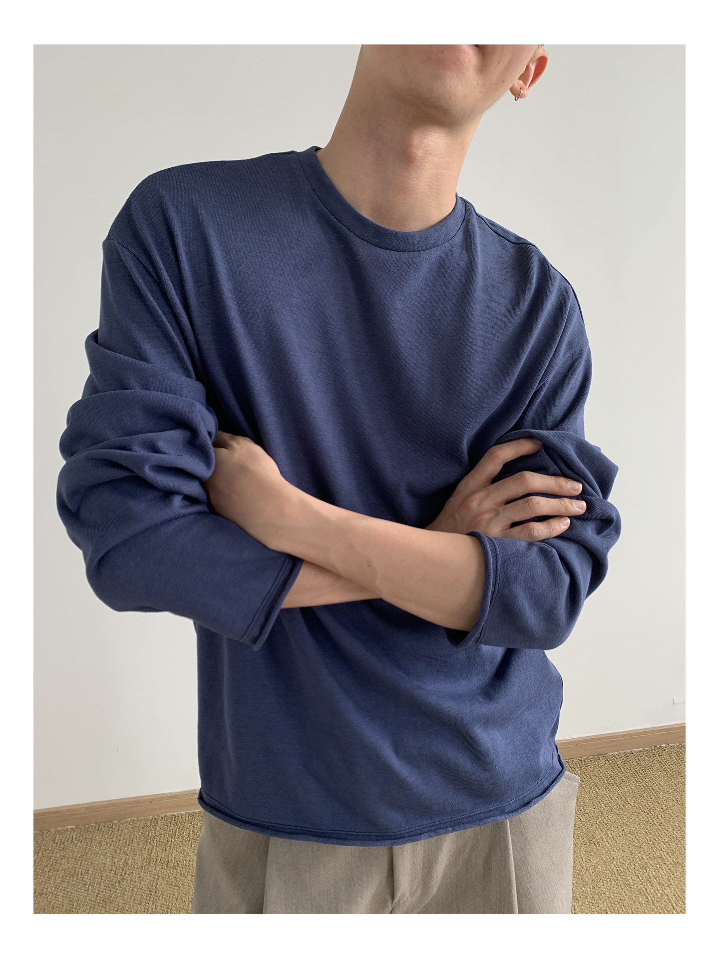 MION Relaxed Slub Cotton Long-Sleeve Tee