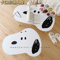 Yoona Home cartoon dog lazy table bed desk dormitory bedroom artifact foldable learning table Home