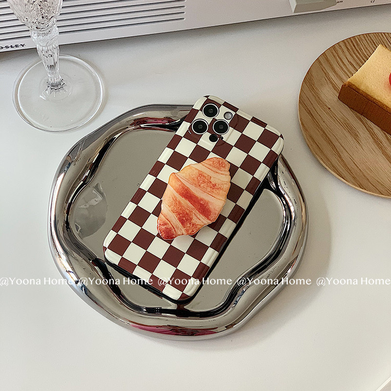 Yoona Home Plaid Food Bracket Iphone 12pro Max Phone Protection Shell XS Creative 11 Applicable Apple