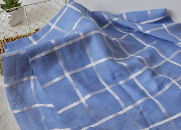 New Korea retro nhẹ hai lớp vải kẻ sọc cotton / handmade DIY váy váy đôi sợi cotton vải lụa họa tiết