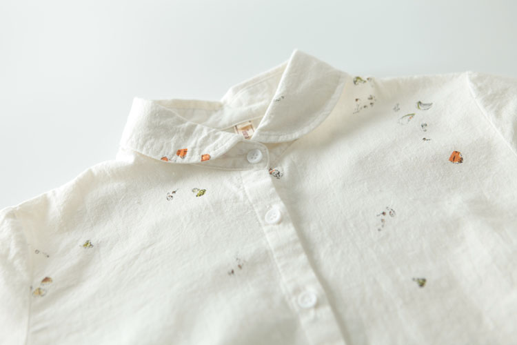 Áo sơ mi trắng nữ tay dài 2018 cotton mới in họa tiết holobu không rõ ràng qua áo sơ mi hoang dã áo khoác sơ mi nữ