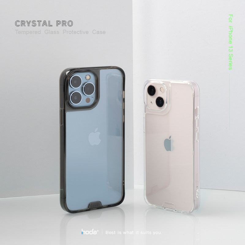 Taiwan hoda suitable for apple iPhone13Pro mobile phone protection shell cryolite glass 12 Jun gauge anti-fall protective sleeve