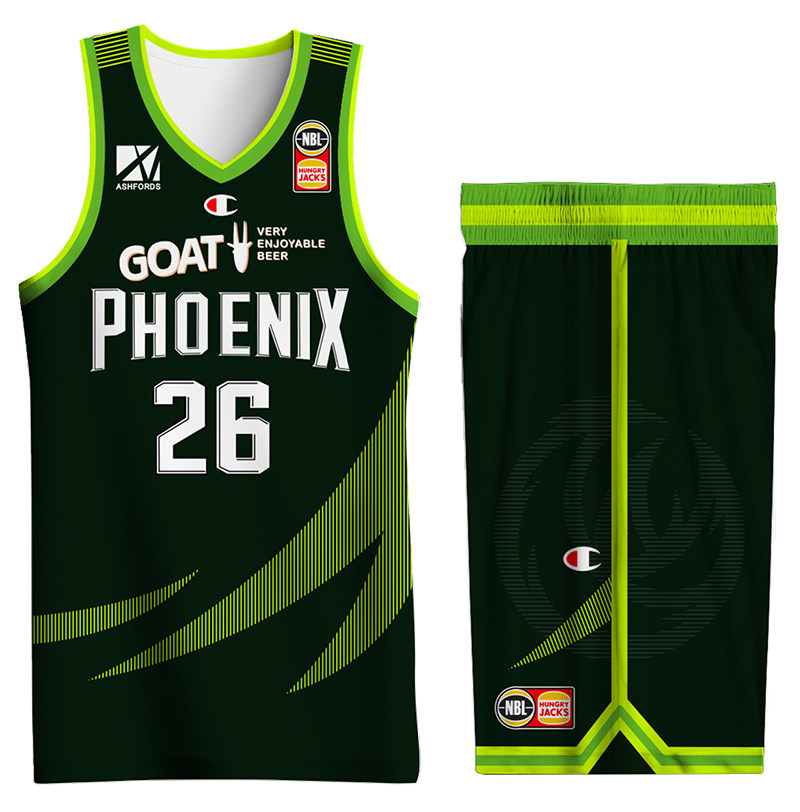 Zhou Qi NBL Southeast Melbourne Phoenix jersey No. 26 large size dark green suit group purchase custom DIY basketball uniform