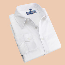 Boys white shirt children's white shirt cotton spring and autumn new solid color lapel school uniform for primary and secondary school students