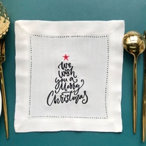 (Nutcracker Christmas tree) embroidery custom napkin placematry Christmas desktop arrangement