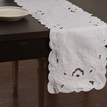 Rare pure white old goods retro embroidery cotton table flag foreign trade old goods British cover towel Republic of China wind flawless