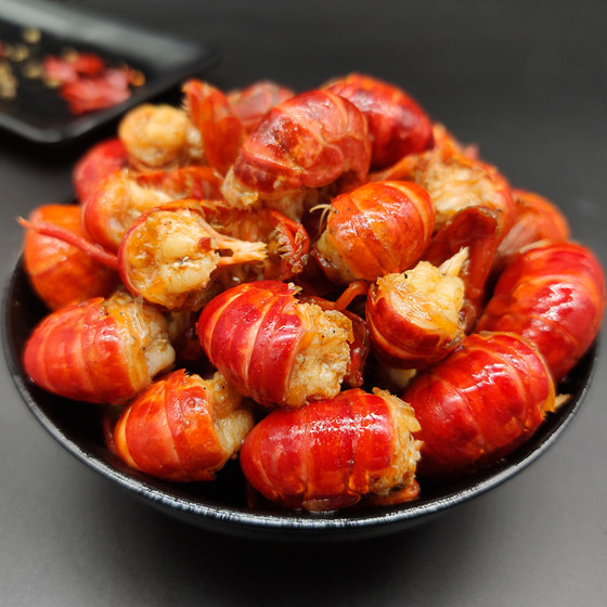 Hubei spicy crayfish tails 500g*1 canned spicy shrimp balls with garlic flavor fresh cooked ready-to-eat snacks