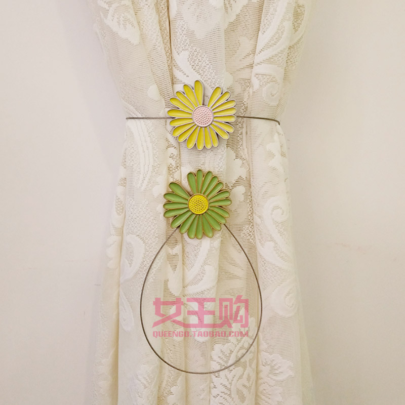 Small daisy magnet curtain buckle Simple creative fashion curtain strap Tied rope tied bouquet belt decorative pastoral magnetic