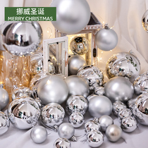 Christmas tree decorations silver electroplated Christmas light ball pendant accessories bright matte pendant wedding scene ceiling ball