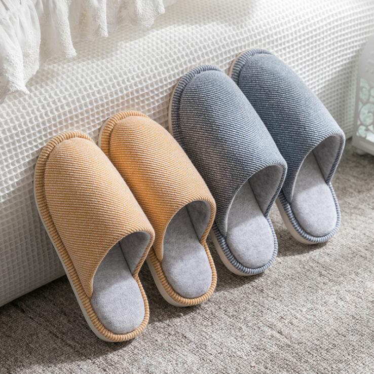 New Autumn and Winter Soft Winter Couple Household Slippers Cotton Slippers Winter indoor slippers thicker and non-slippers