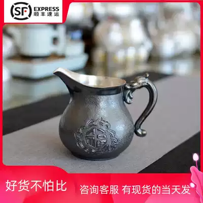 Sterling silver 999 road Cup silver kung fu tea set three-dimensional relief Baifu gongdo Cup handmade silver tea Tea Tea Sea