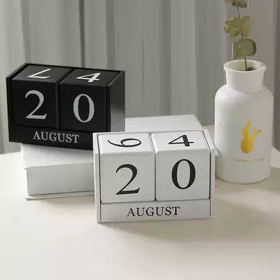 Nordic creative wooden calendar desk calendar desktop decoration Solid wood perpetual calendar desk date decoration