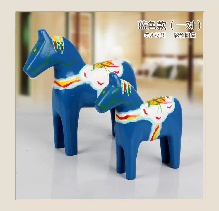 Thụy điển Dalama painted red horse đồ trang trí thiết lập của nhà gỗ phòng khách tủ rượu trang trí hiển thị quà tặng đám cưới