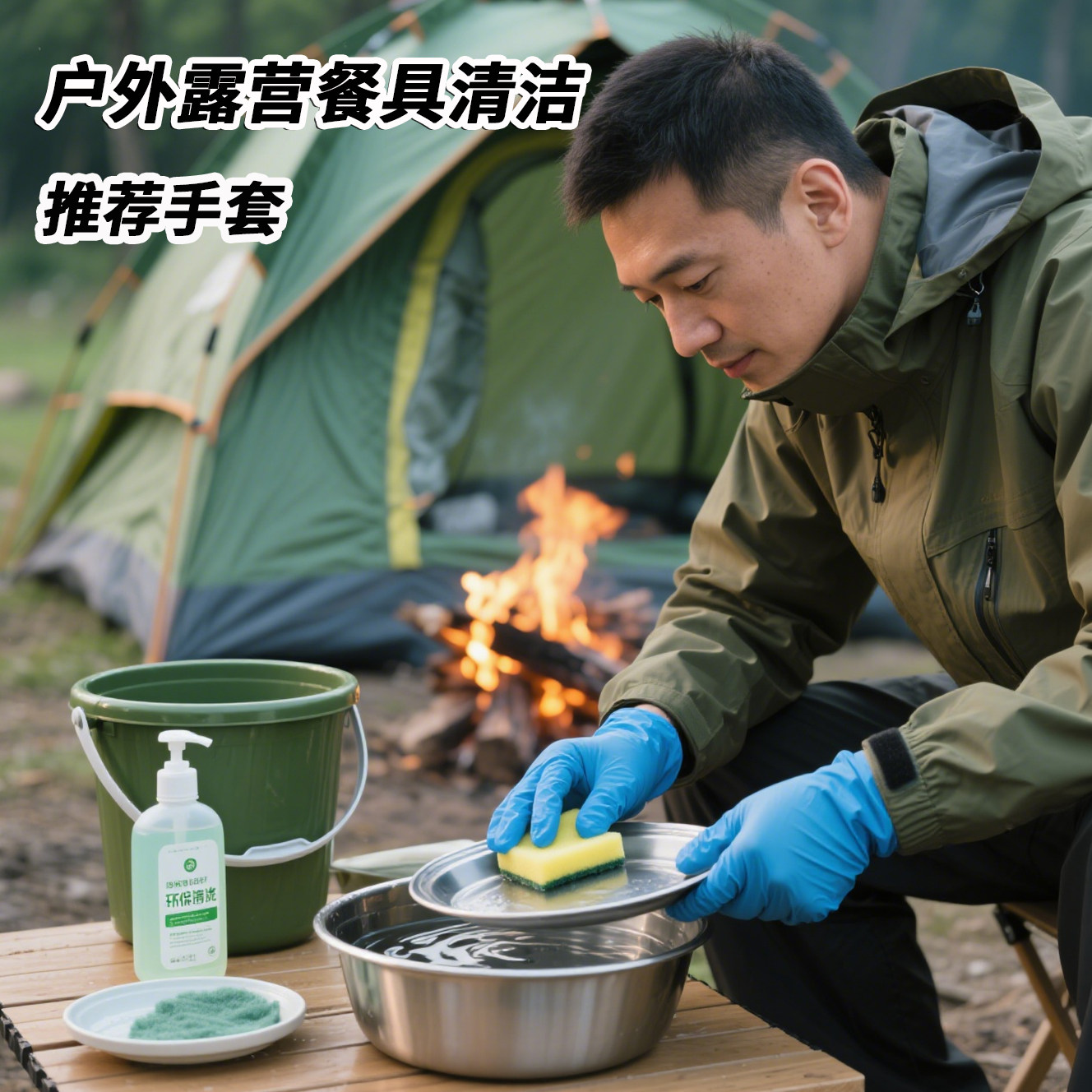 户外露营餐具清洁一次性丁腈手套轻薄女士防水滑防护丁晴橡胶手套
