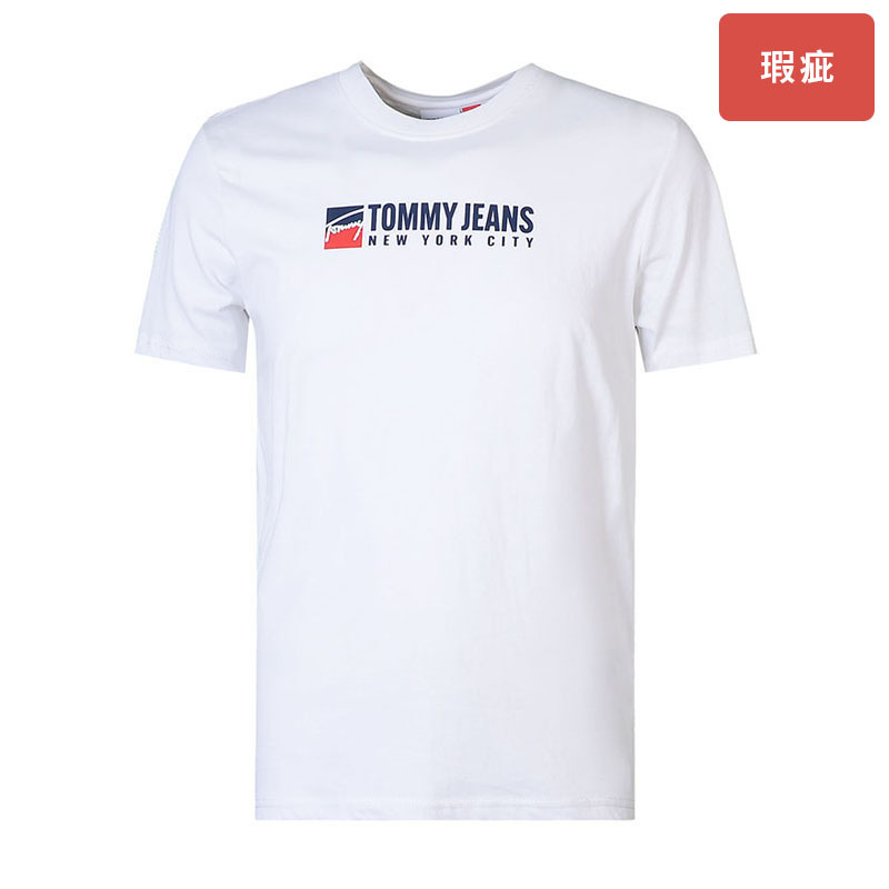 [Defect] Tommy Hilfiger Men's Short-Sleeve T-Shirt with Letter Print and Crew Neck