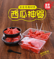 Disposable fruit box tray fruit fishing packing box Transparent watermelon fruit cutting fruit lunch box Fruit packing box